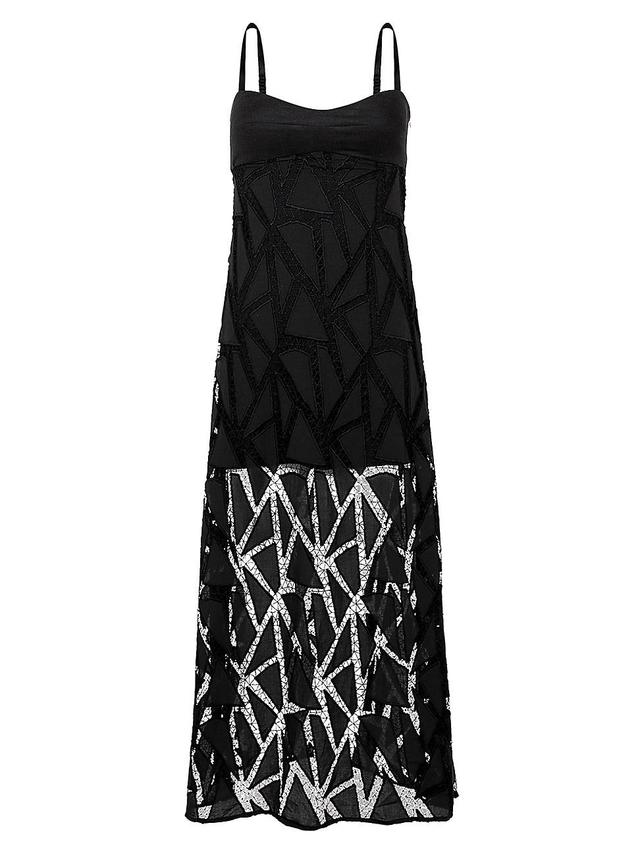 Womens Solid Eleni Geometric Lace Maxi Dress Product Image