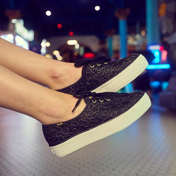 Womens Keds Point Platform Sneaker - Black Product Image