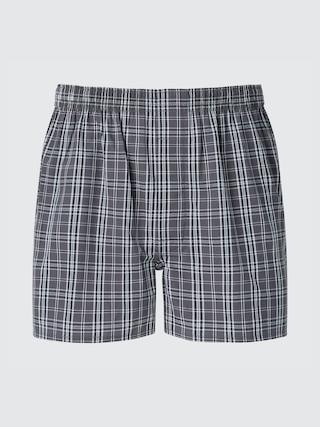 Mens Woven Checked Trunks Dark Gray 2XL UNIQLO US Product Image