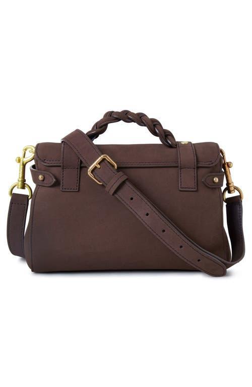 MULBERRY Mini Alexa Nubuck Leather Satchel In Brown Product Image