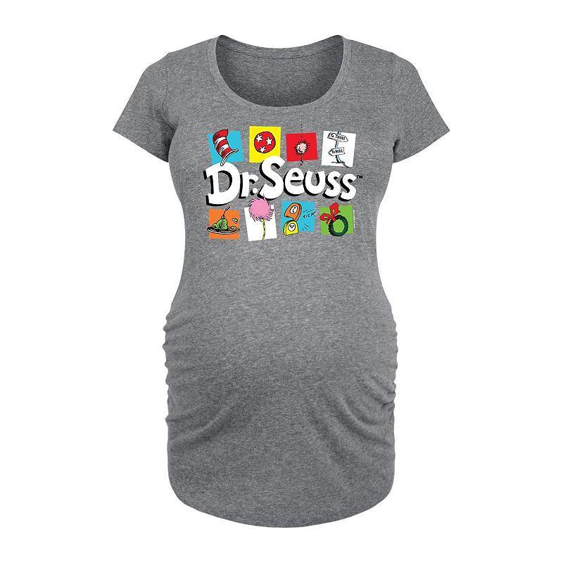 Maternity Dr. Seuss Icons Graphic Tee, Womens Grey Gray Product Image