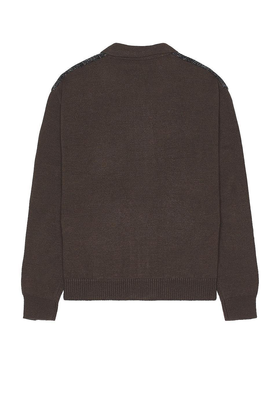 thisisneverthat Velvet Knit Zip Polo in Brown - Brown. Size XL/1X (also in ). Product Image