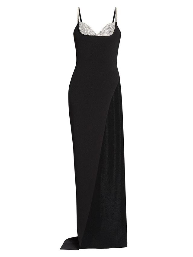 Womens Crystal Cutaway-Slit Maxi Dress Product Image