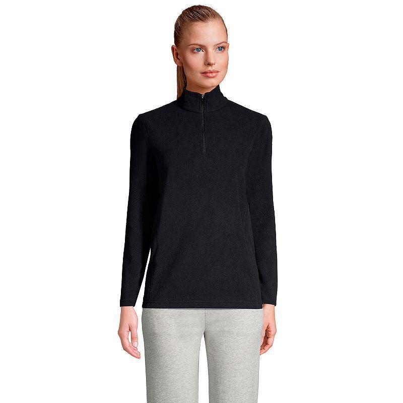 Lands' End Women's Anyweather Fleece Quarter Zip Pullover - Medium - Black Product Image