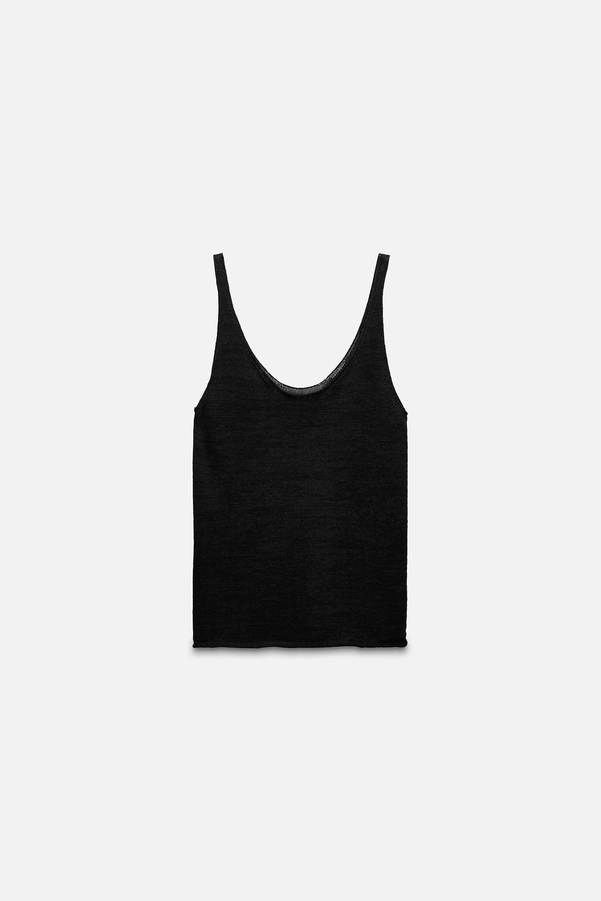 BASIC KNIT LINEN BLEND TANK TOP Product Image