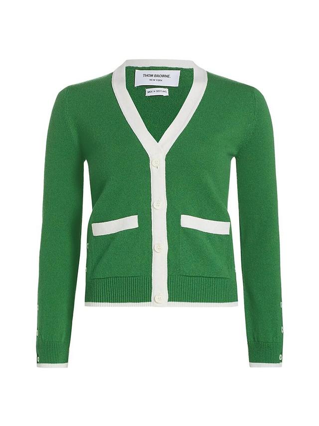 Womens Contrast-Trim Cashmere Cardigan Product Image