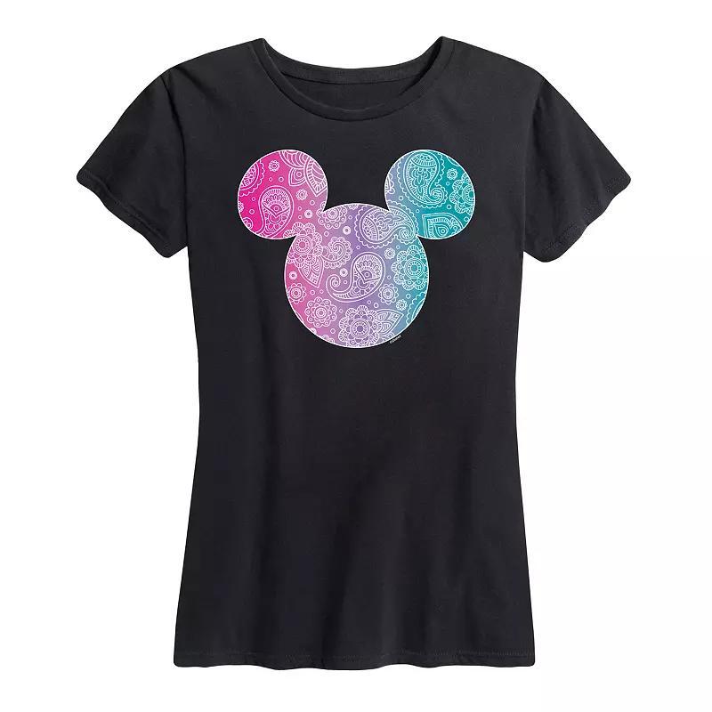 Disneys Mickey Mouse Womens Bandana Pattern Graphic Tee Product Image