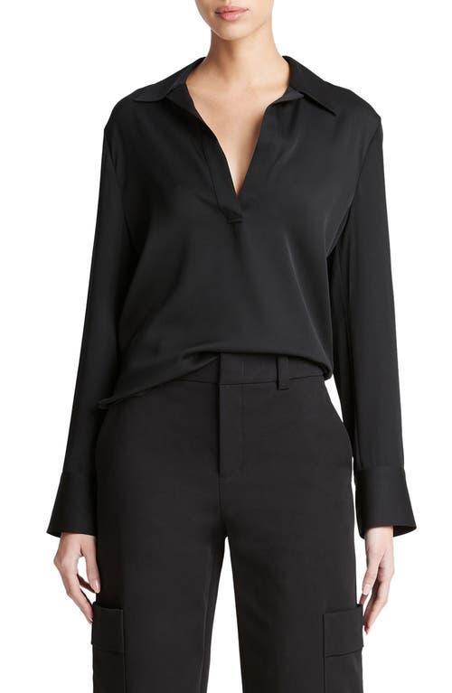 Vince Silk Stretch V Neck Top Product Image