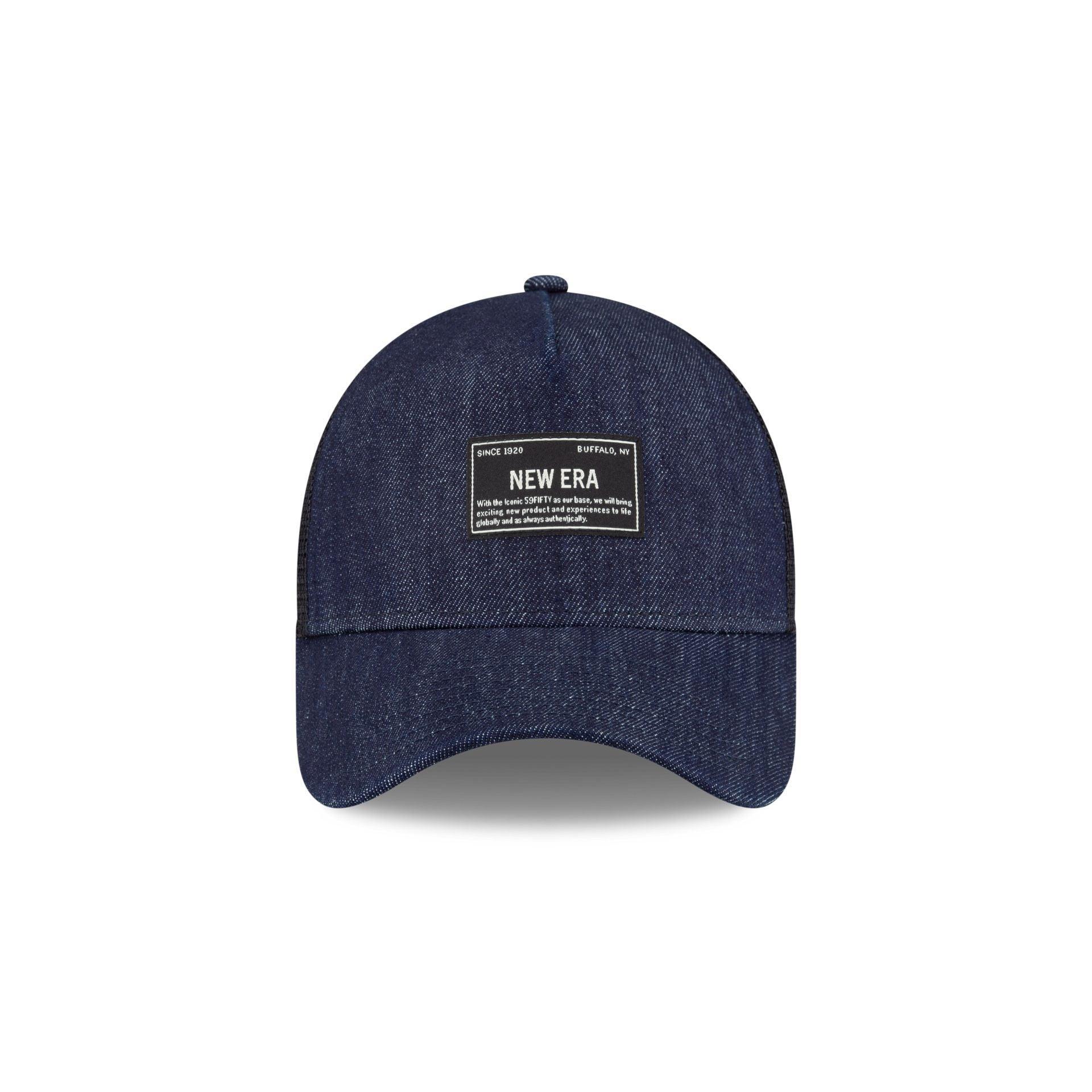 New Era Cap Indigo Denim 9FORTY A-Frame Trucker Hat Male Product Image