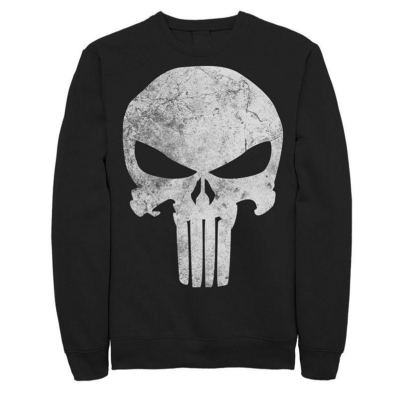 Mens Marvel Punisher Skull Symbol Distressed Sweatshirt Product Image