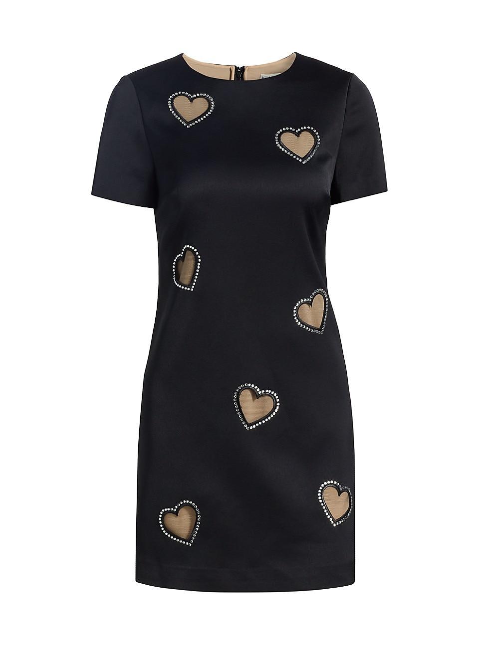 Womens Clyde Crystal-Embellished Heart Shift Minidress Product Image