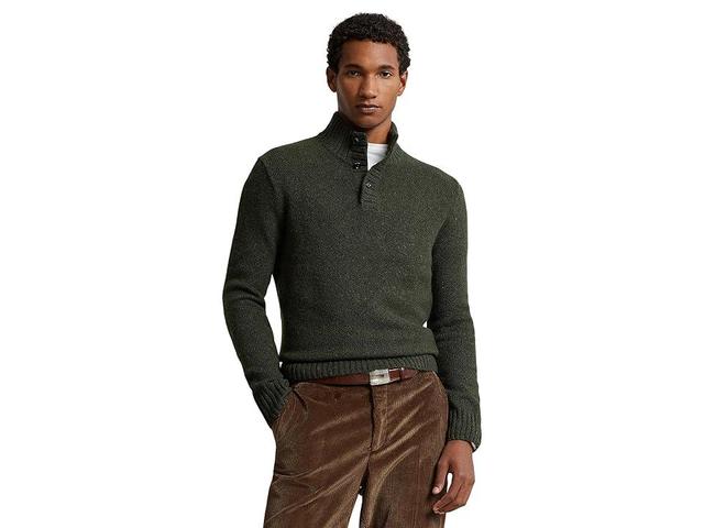 Polo Ralph Lauren Wool-Blend Mockneck Sweater (Olive Donegal) Men's Clothing Product Image