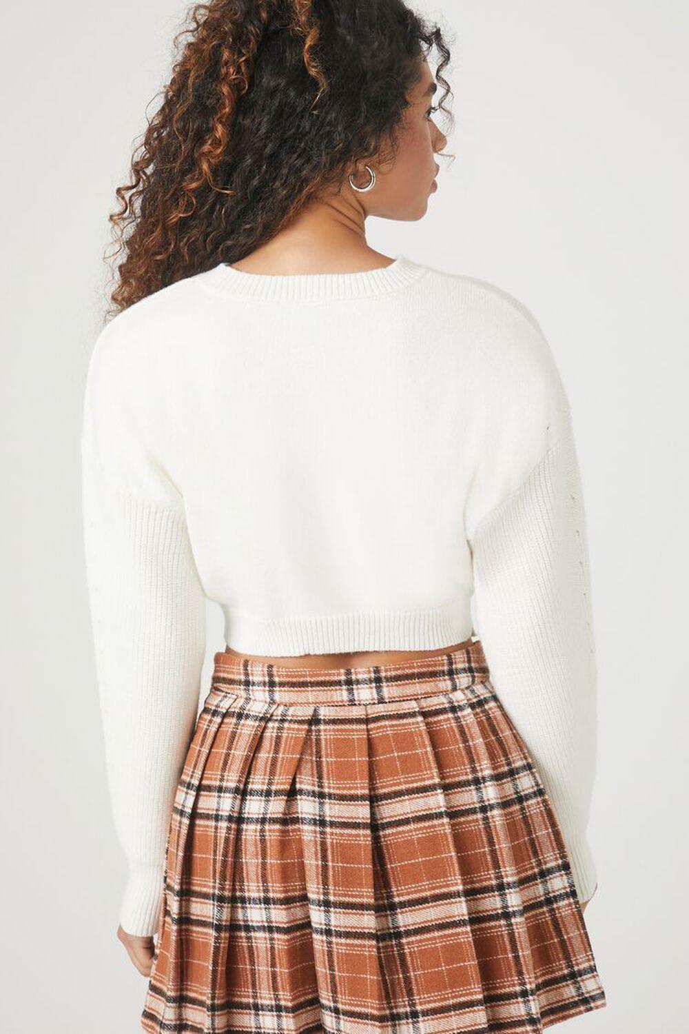 Cropped Ribbed-Trim Sweater | Forever 21 Product Image