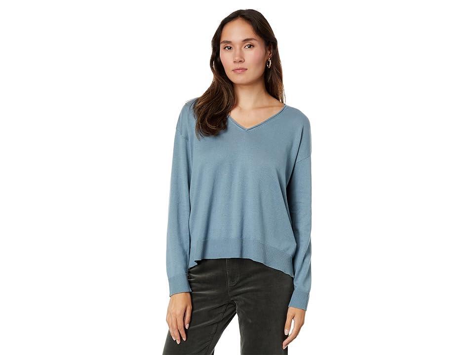 Eileen Fisher Boxy Pullover Steel) Women's Clothing Product Image