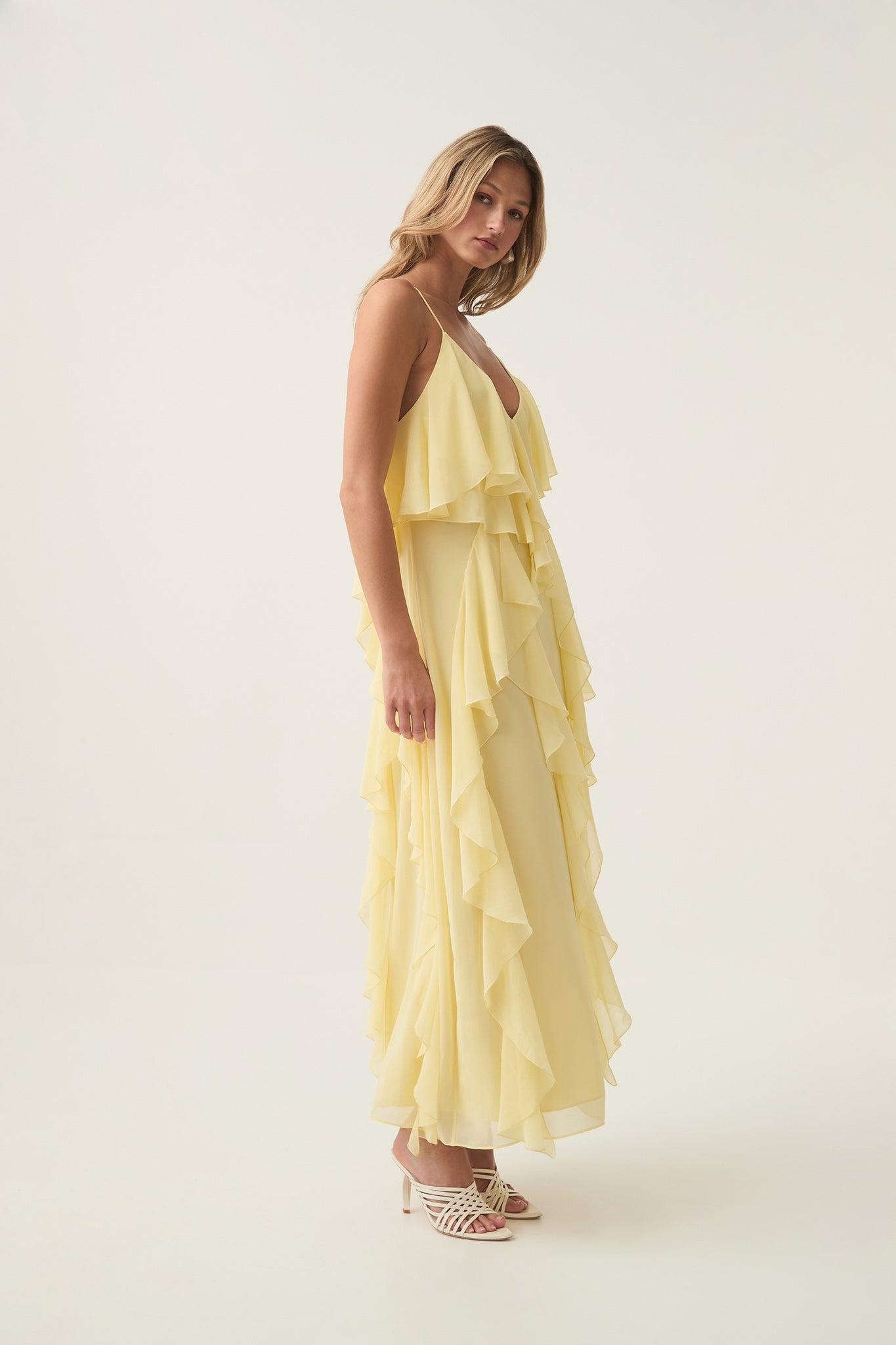 Valentine Frill Maxi Dress Product Image