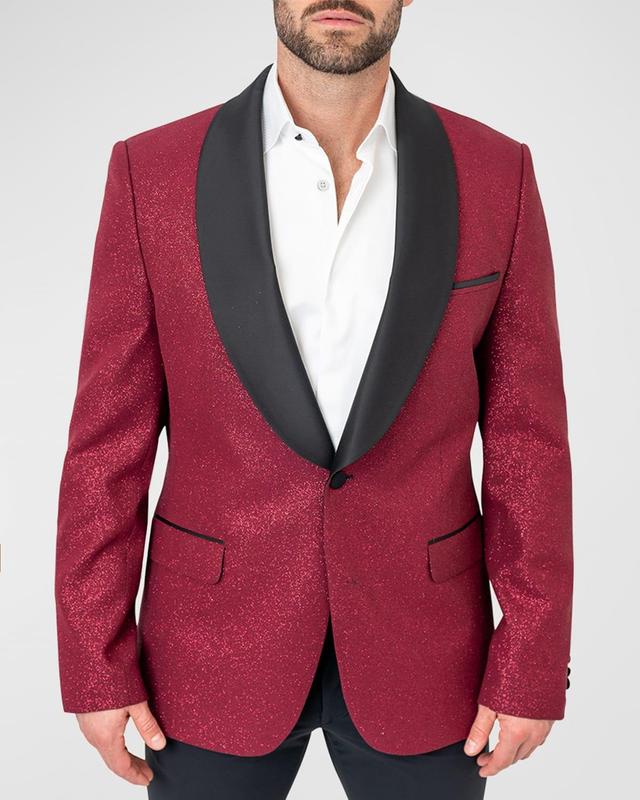 Mens Allover-Sparkle Shawl Ceremonial Blazer Product Image