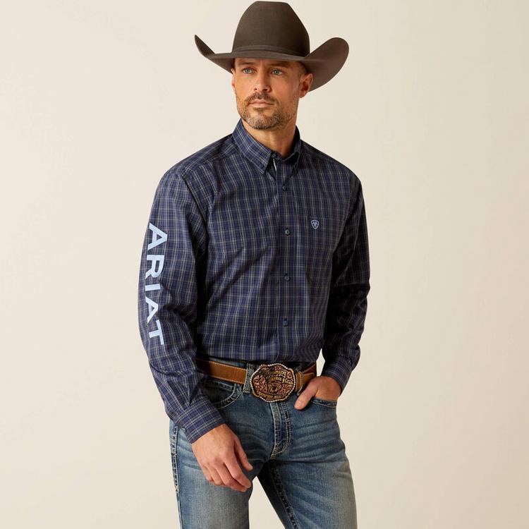 Ariat® Men's L/S Blue Plaid Pro Series Team Kolt Classic Fit Button Shirt Product Image