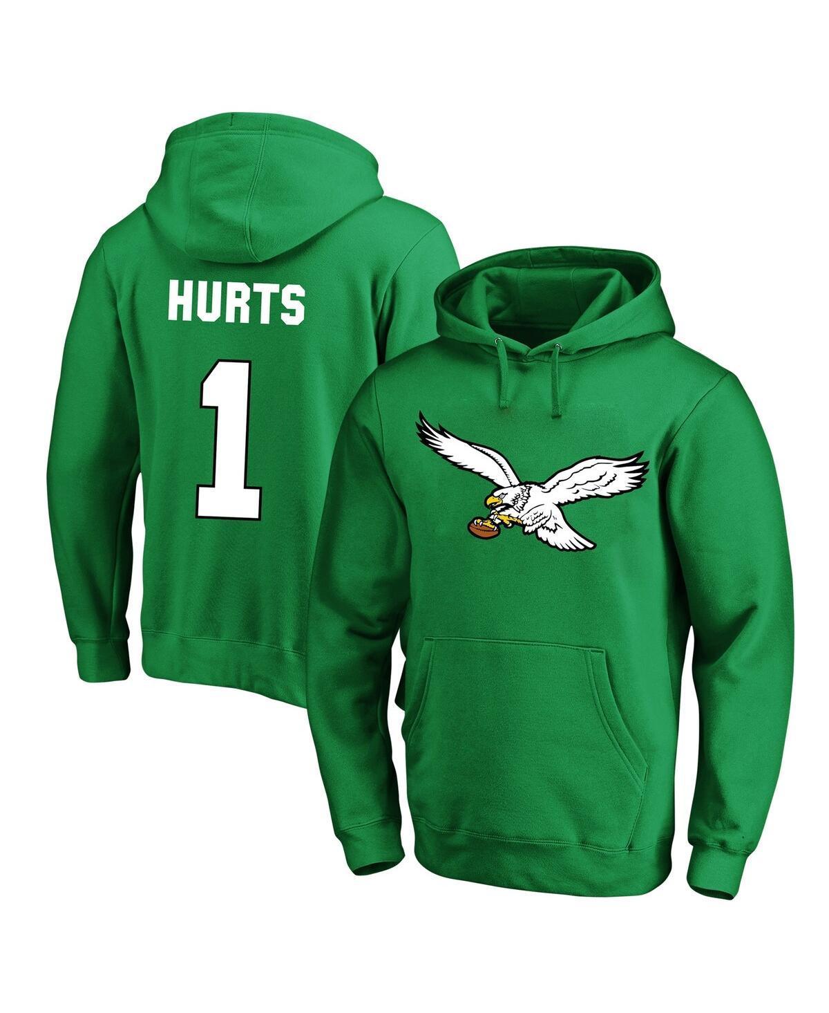 Mens Fanatics Branded Jalen Hurts Kelly Philadelphia Eagles Big & Tall Fleece Name & Number Pullover Hoodie Product Image