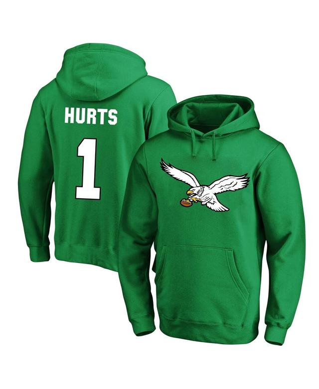 Mens Fanatics Branded Jalen Hurts Kelly Philadelphia Eagles Big & Tall Fleece Name & Number Pullover Hoodie Product Image