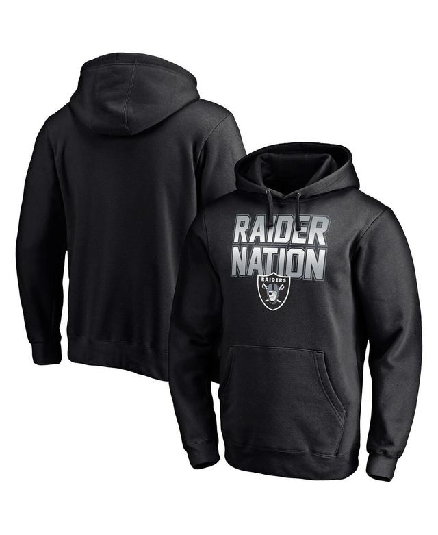 Fanatics Mens Black Las Vegas Raiders Hometown Collection Raider Nation Fitted Pullover Hoodie Product Image