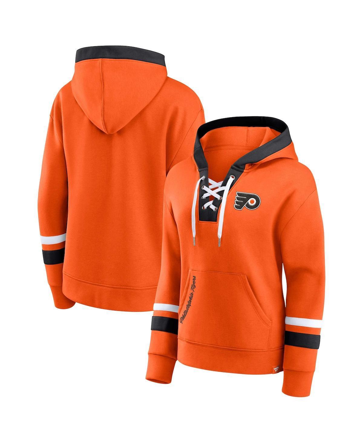 Womens Fanatics Orange Philadelphia Flyers Bombastic Exclusive Lace-Up Pullover Hoodie Product Image