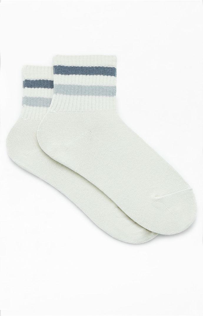 Varsity Stripe Crew Socks in White Product Image