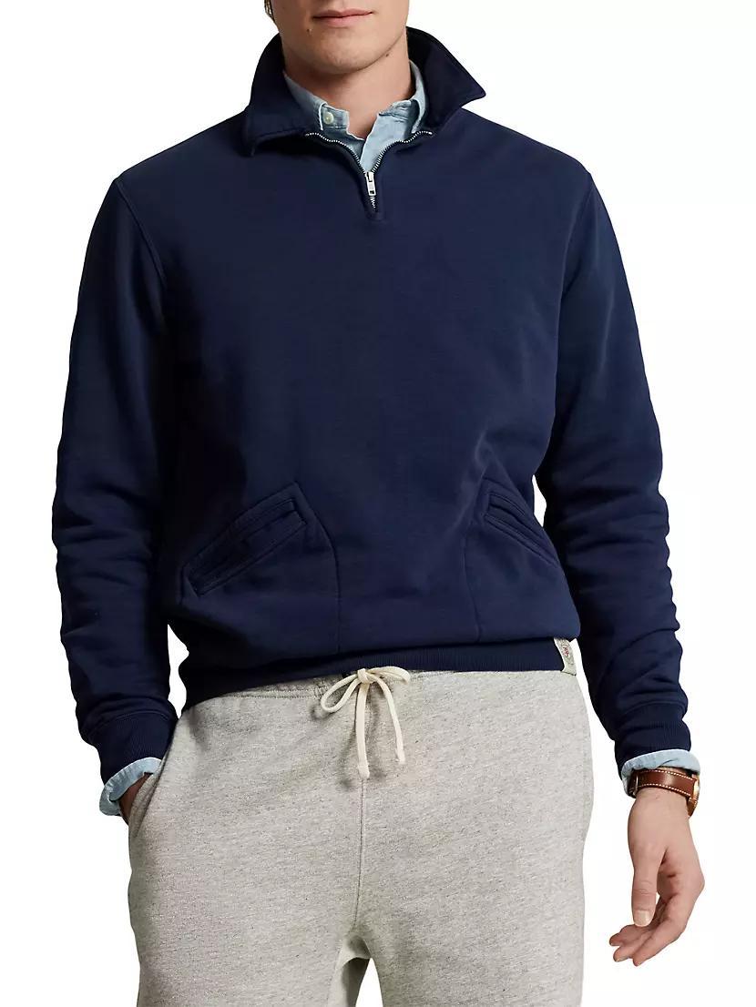 Half-Zip Fleece Long-Sleeve Polo Sweatshirt Product Image