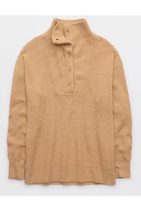 Aerie CozyUp Waffle Button Sweater Women's Product Image