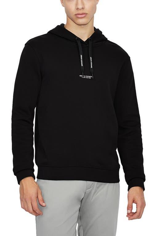 A| X Armani Exchange Mens French Terry Double-Logo Drawstring Hoodie Product Image