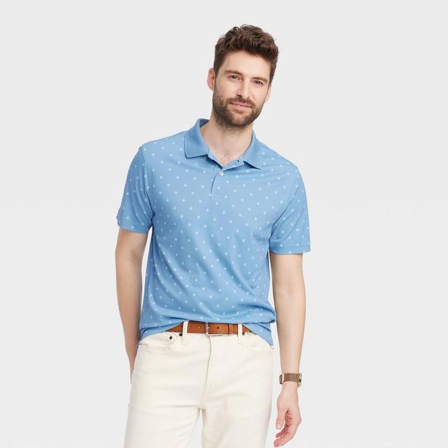 Mens Performance Short Sleeve Collared Polo Shirt - Goodfellow & Co Blue Product Image