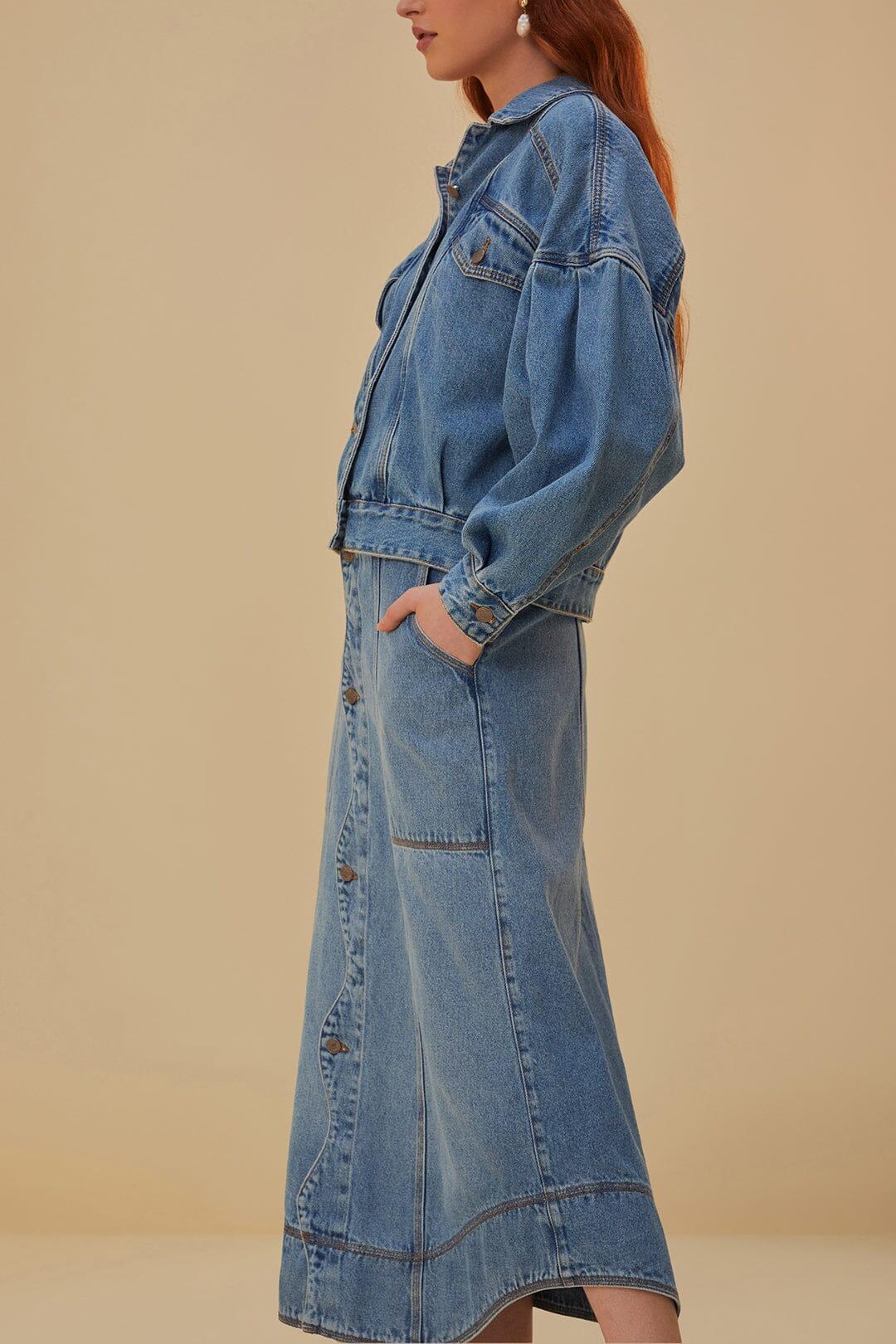 Denim Wave Skirt Product Image