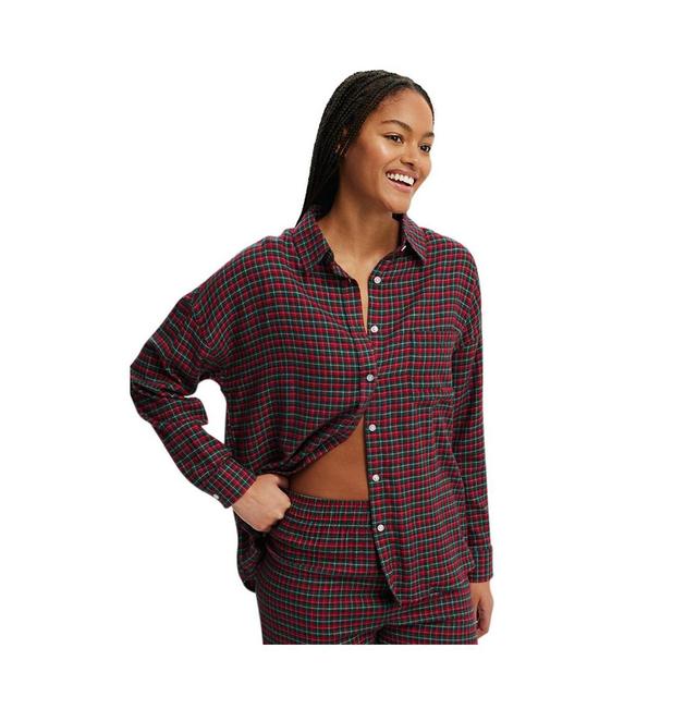 Cotton On Womens Flannel Boyfriend Long Sleeve Shirt - Chrissy check Product Image