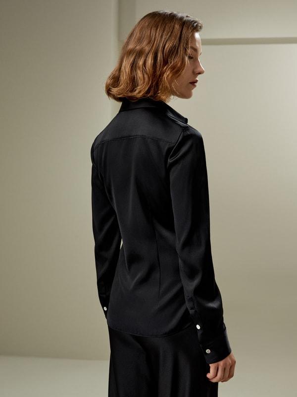 Elegant Silhouette Silk Shirt Product Image