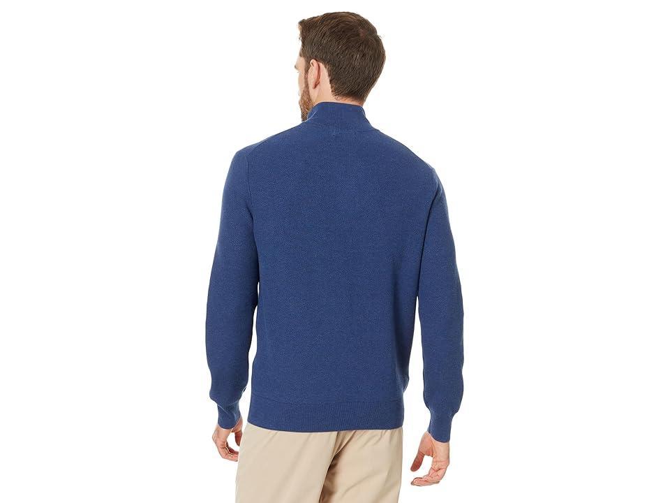 Polo Ralph Lauren Mesh-Knit Cotton Quarter-Zip Sweater (Rustic Navy Heather) Men's Clothing Product Image