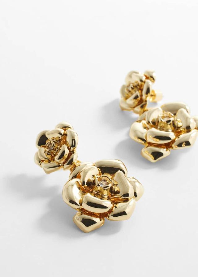 MANGO - Crystal flower earrings - One size - Women Product Image