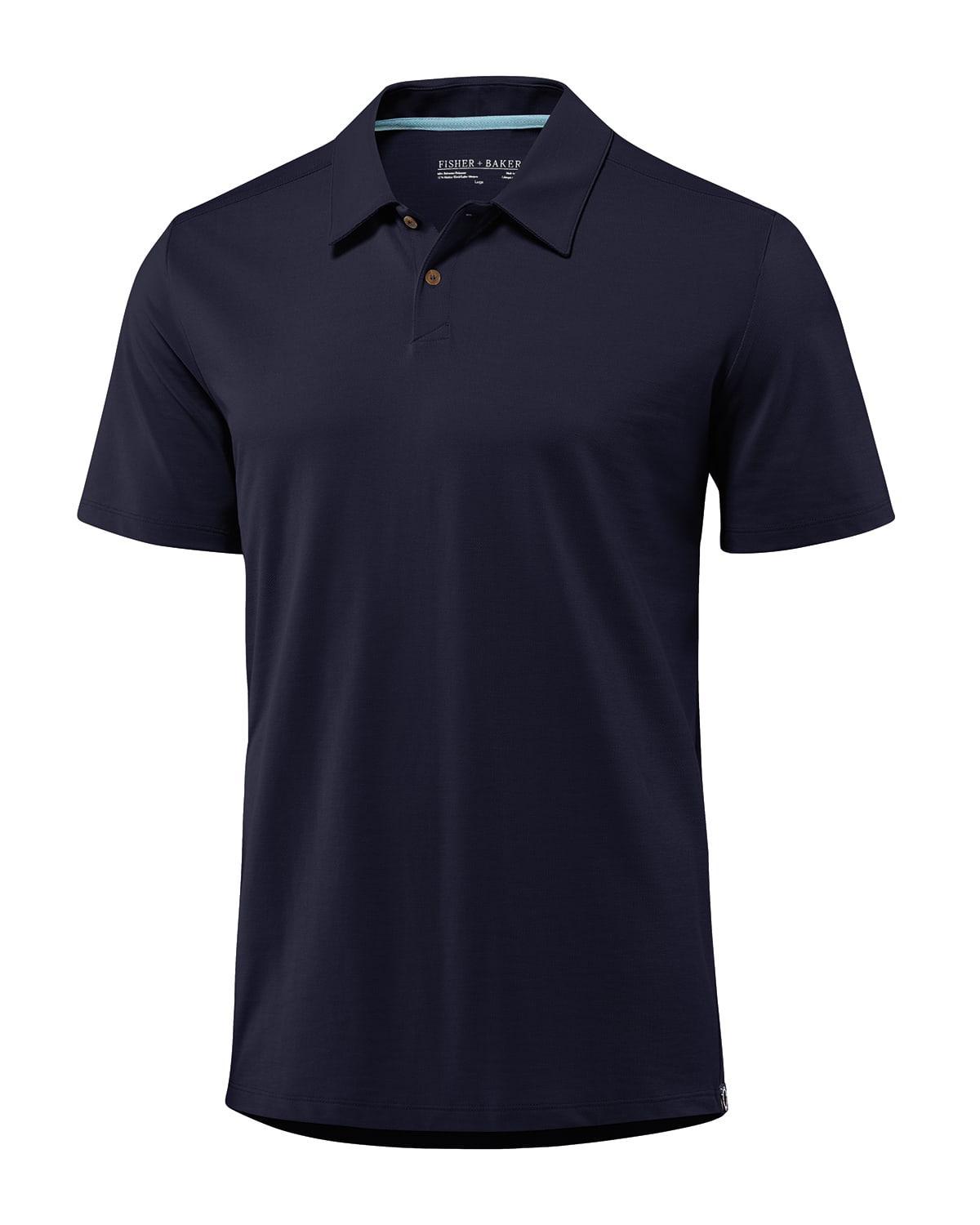 Mens Kent Asymmetric-Button Polo Shirt Product Image