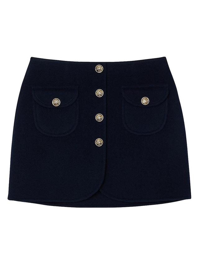 Womens Double-Faced Short Wool Skirt Product Image