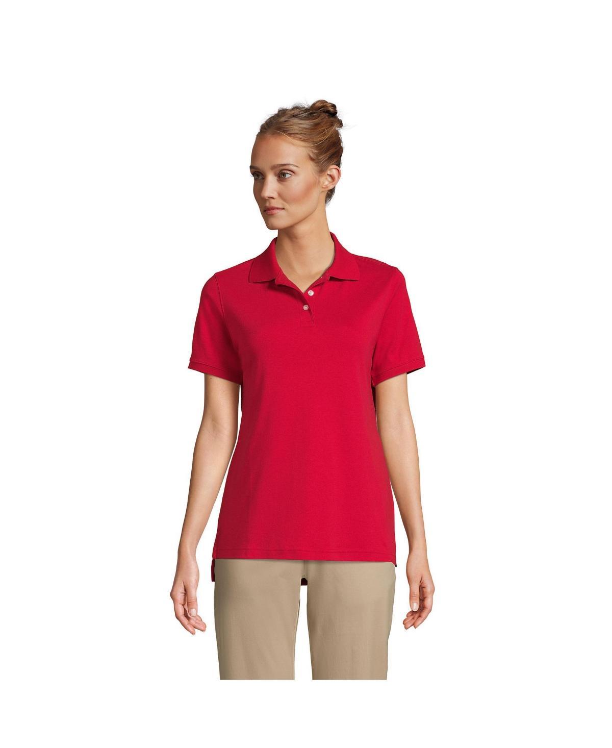 Womens Tall Lands End School Uniform Short Sleeve Interlock Polo Product Image