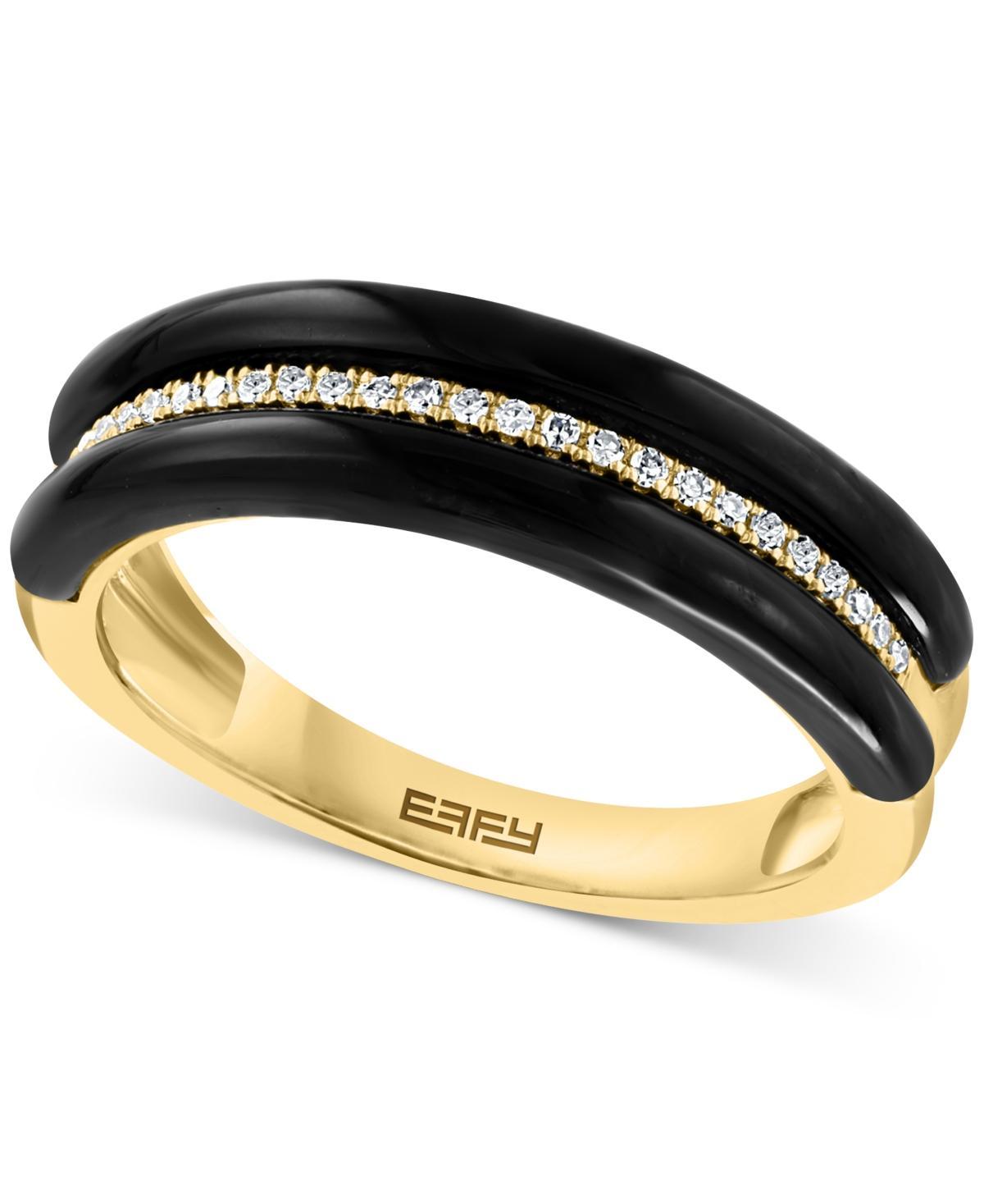 Effy Onyx & Diamond (1/10 ct. t.w.) Ring in 14k Gold Product Image