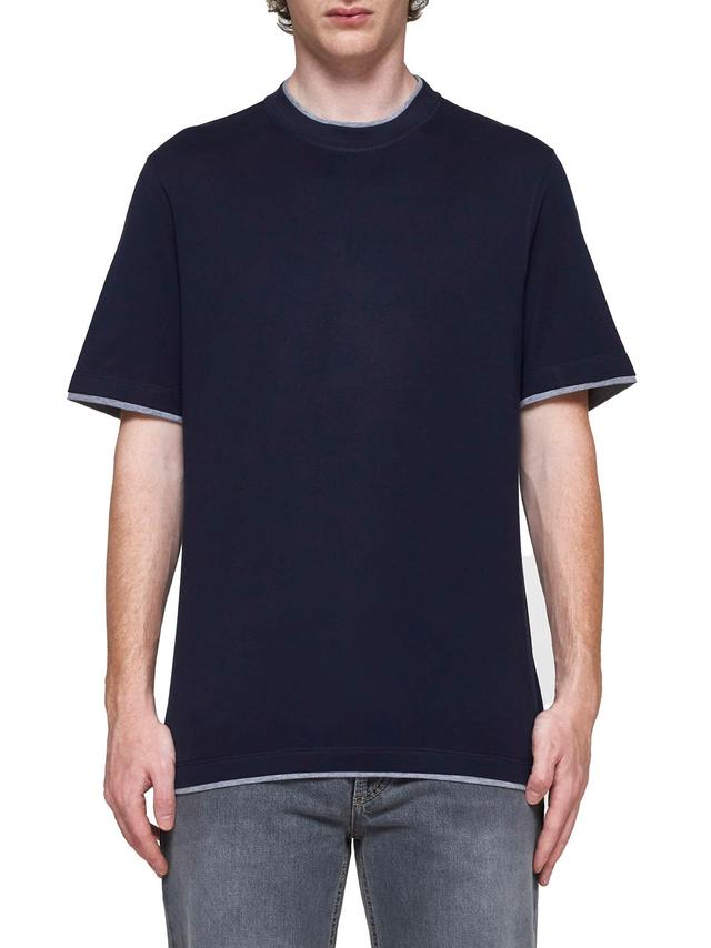 Cotton T-shirt In Blue Product Image