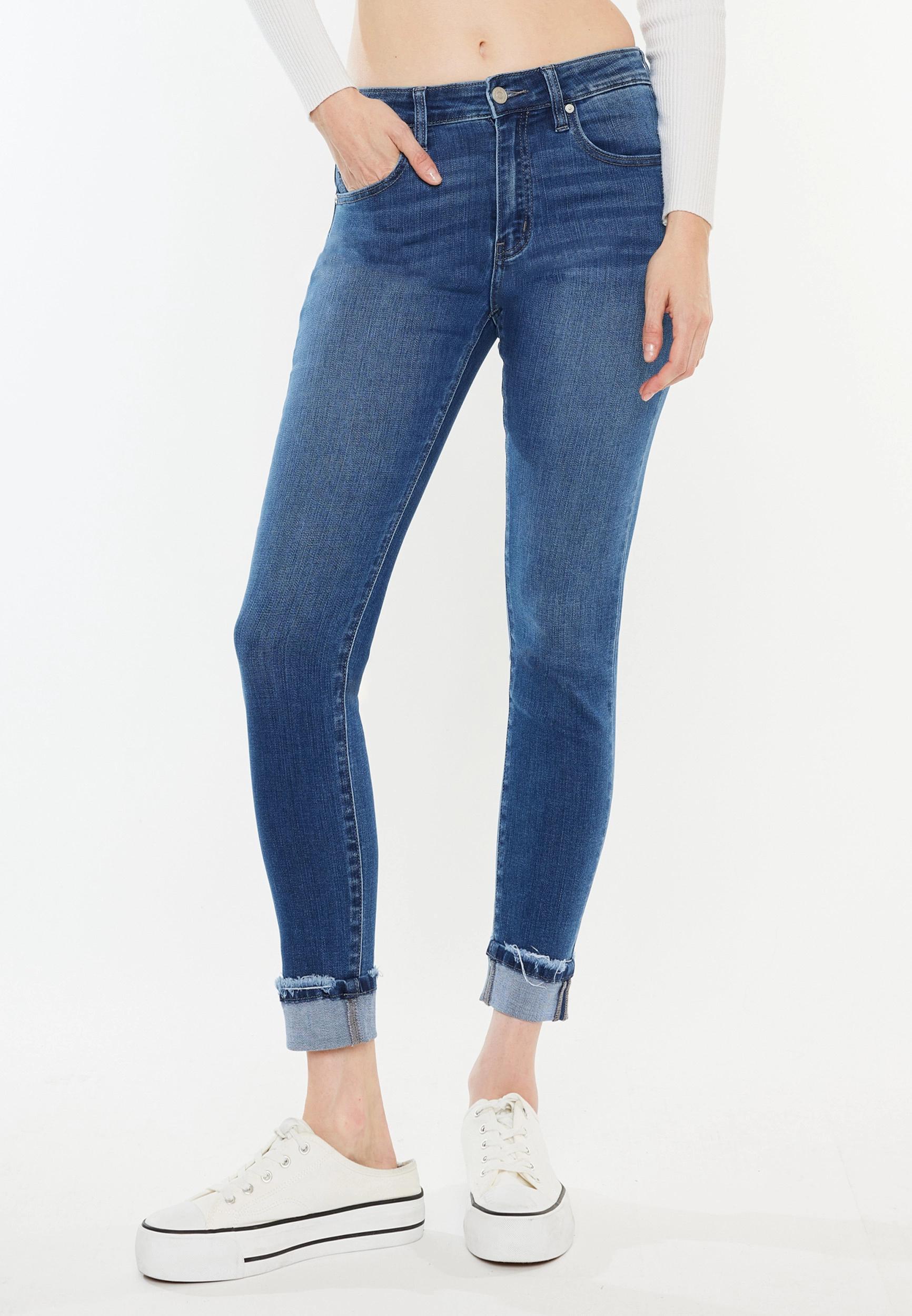 Kancan Kancan Womens High Rise Cuffed Skinny Ankle Jeans Blue Size 28 - Maurices product image