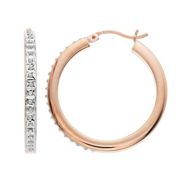 Diamond Mystique Hoop Earrings, Womens, 18k Rose Gold Over Product Image