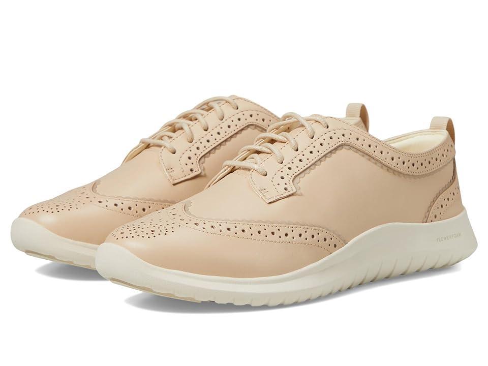 Cole Haan Zerogrand Meritt Wing Tip Oxford (Brazilian Sand/Ivory) Women's Flat Shoes Product Image