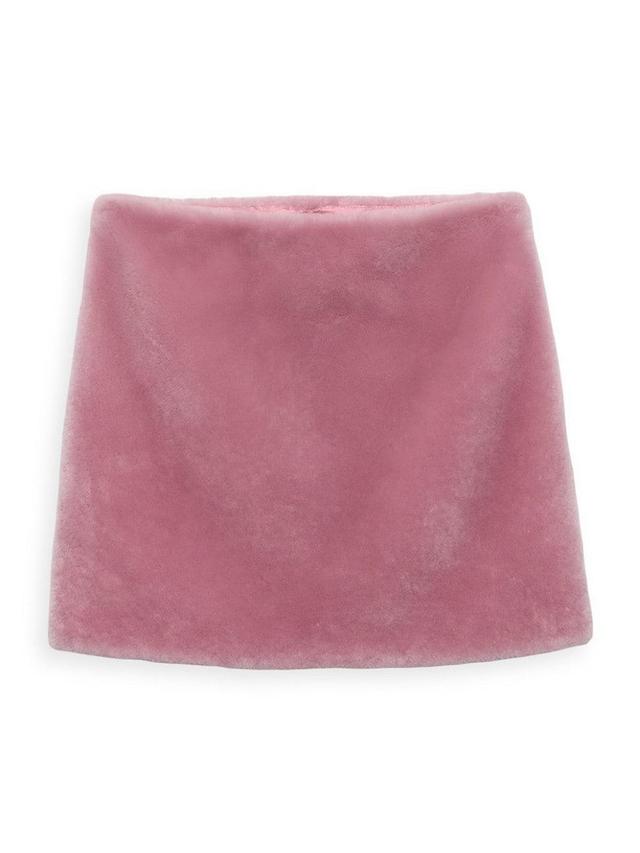 Womens Shearling Mini Skirt Product Image