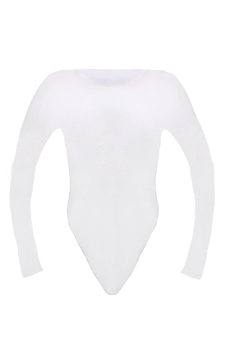  Stone Basic Soft Ribbed Long Sleeve Bodysuit Product Image