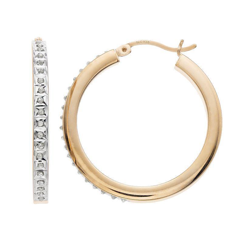 Diamond Mystique Hoop Earrings, Womens, Yellow Product Image