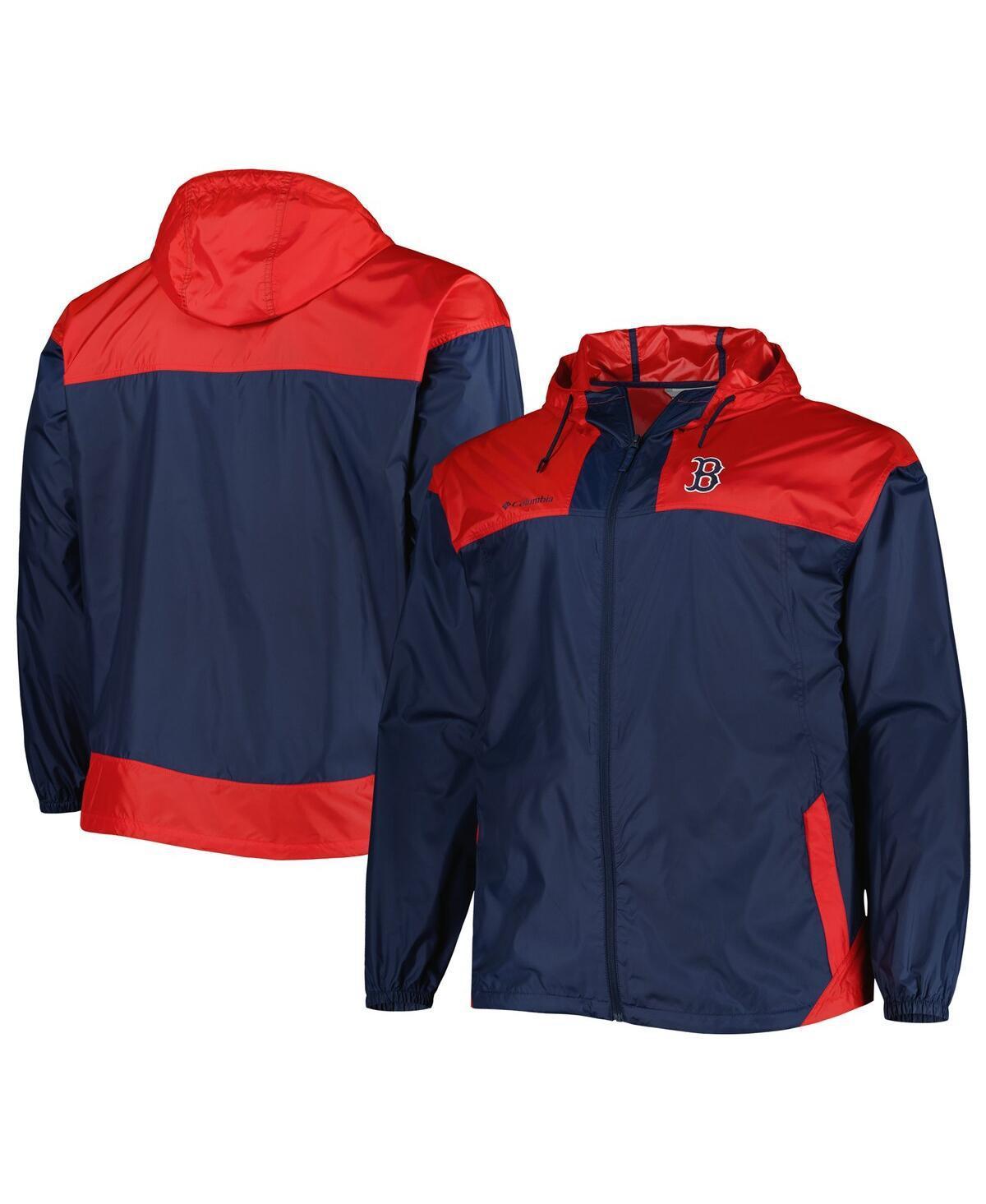 Mens Columbia Boston Red Sox Flash Forward Challenger Omni-Shade Full-Zip Windbreaker Blue Product Image