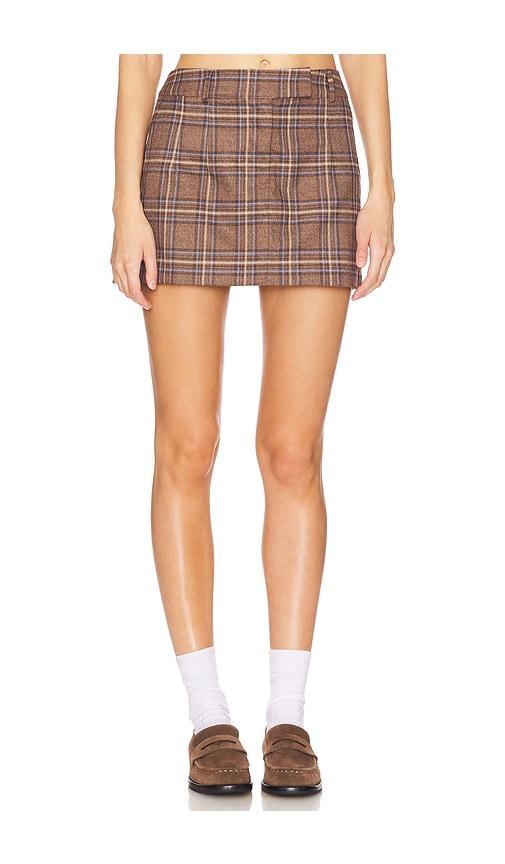 Lovers and Friends Leah Mini Skirt in Brown Plaid Multi product image