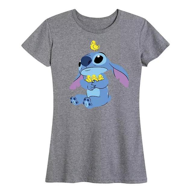 Disneys Lilo & Stitch Womens Chicks Graphic Tee Heather Grey Product Image