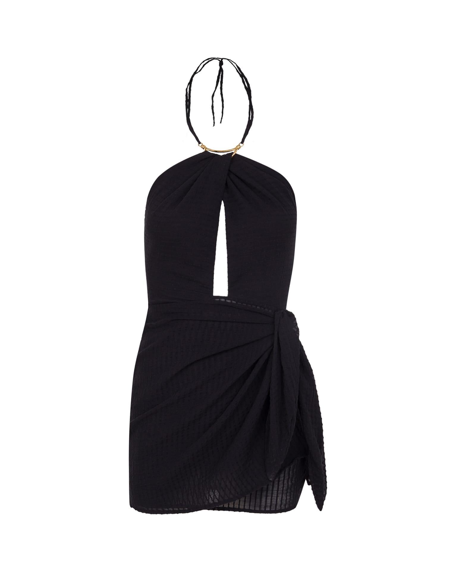 Camille Detail Short Dress - Black Product Image